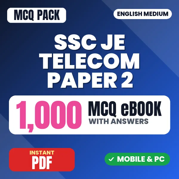 SSC JE Telecom Exam Paper 2 – 1000 MCQ eBook with Answers | English Medium PDF Download