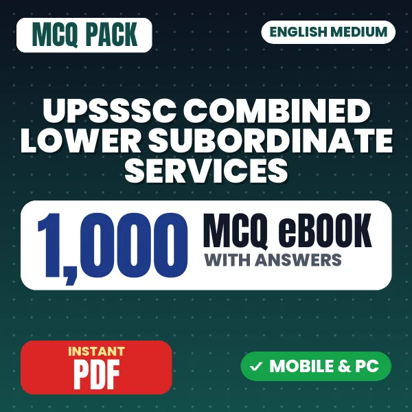 UPSSSC Combined Lower Subordinate Services Exam – 1000 MCQ eBook with Answers | English Medium PDF Download
