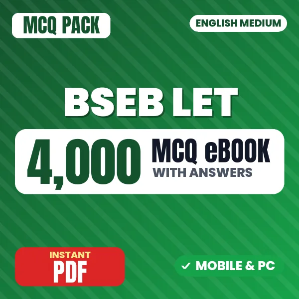 BSEB LET Exam – 4000 MCQ eBook with Answers | English Medium PDF Download