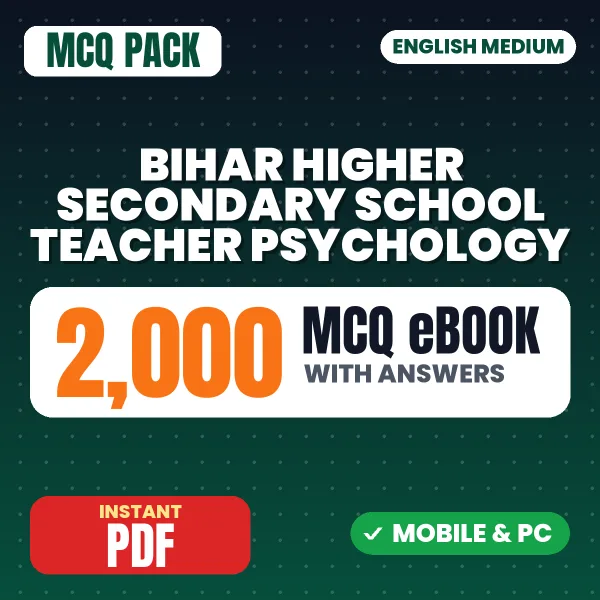 Bihar Higher Secondary School Teacher Psychology Exam – 2000 MCQ eBook with Answers | English Medium PDF Download