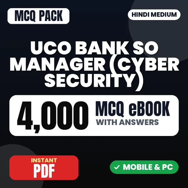UCO Bank SO Manager (Cyber Security) Exam – 4000 MCQ eBook with Answers | Hindi Medium PDF Download