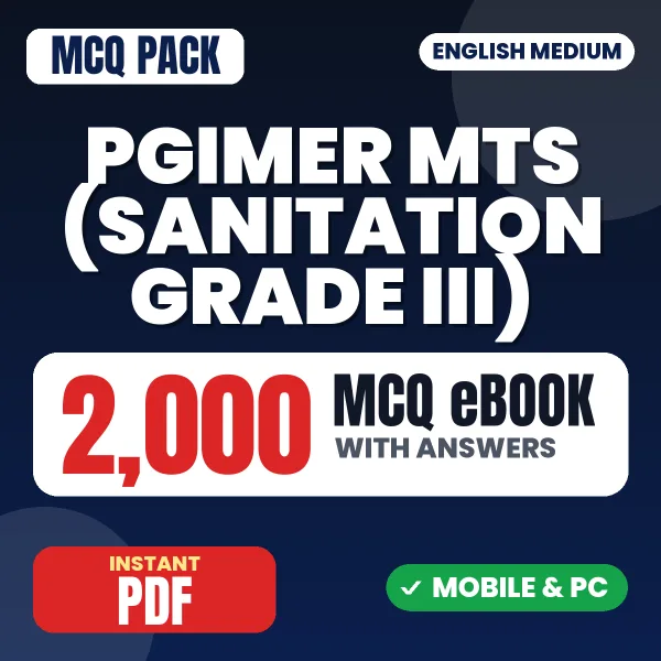PGIMER MTS (Sanitation Grade III) Exam – 2000 MCQ eBook with Answers | English Medium PDF Download