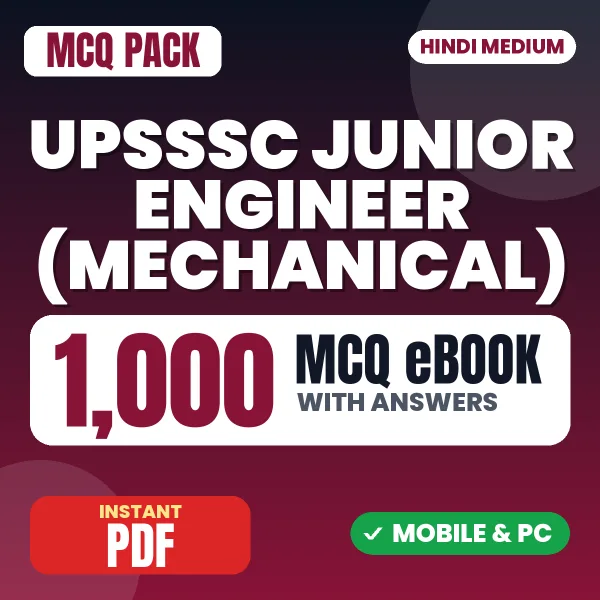 UPSSSC Junior Engineer (Mechanical) Exam – 1000 MCQ eBook with Answers | Hindi Medium PDF Download