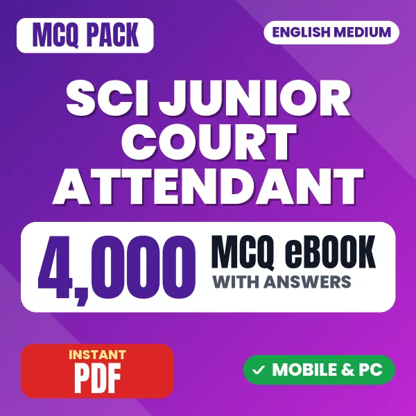 SCI Junior Court Attendant Exam – 4000 MCQ eBook with Answers | English Medium PDF Download
