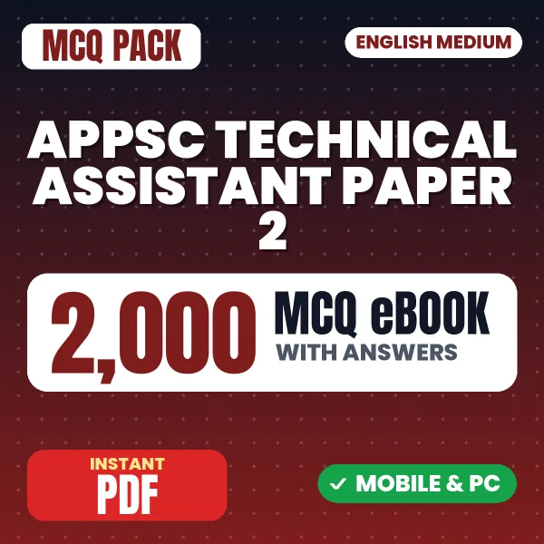 APPSC Technical Assistant Exam Paper 2 – 2000 MCQ eBook with Answers | English Medium PDF Download