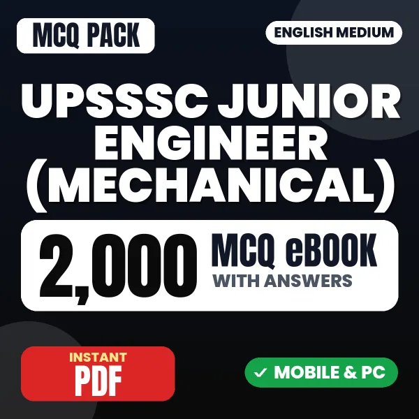 UPSSSC Junior Engineer (Mechanical) Exam – 2000 MCQ eBook with Answers | English Medium PDF Download