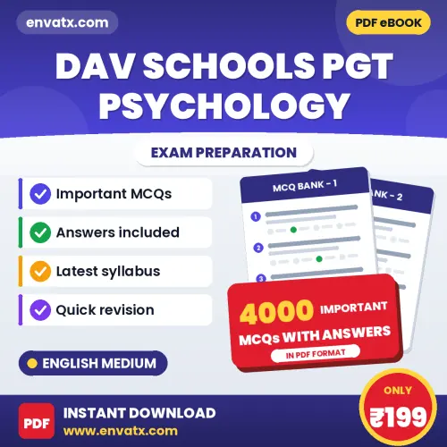 DAV Schools PGT Psychology Exam 2026 – 4000 Most Important MCQ Practice Questions | English Medium PDF
