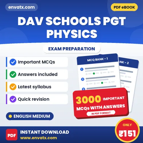 DAV Schools PGT Physics Exam 2026 – 3000 Most Important MCQ Practice Questions | English Medium PDF