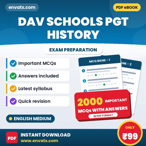 DAV Schools PGT History Exam 2026 – 2000 Most Important MCQ Practice Questions | English Medium PDF