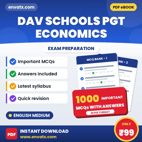 DAV Schools PGT Economics Exam 2026 – 1000 Most Important MCQ Practice Questions | English Medium PDF