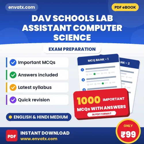 DAV Schools Lab Assistant Computer Science Exam 2026 – 1000 Most Important MCQ Practice Questions | English & Hindi Medium PDF