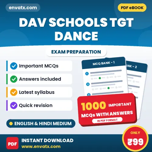 DAV Schools TGT Dance Exam 2026 – 1000 Most Important MCQ Practice Questions | English & Hindi Medium PDF