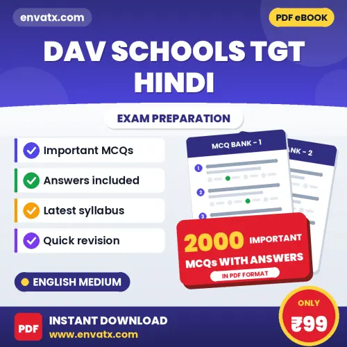 DAV Schools TGT Hindi Exam 2026 – 2000 Most Important MCQ Practice Questions | English Medium PDF