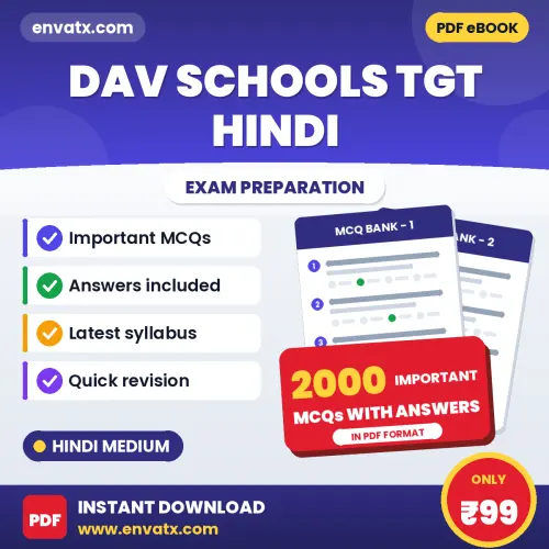 DAV Schools TGT Hindi Exam 2026 – 2000 Most Important MCQ Practice Questions | Hindi Medium PDF