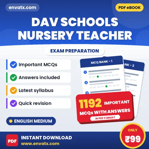 DAV Schools Nursery Teacher Exam 2026 – 1192 Most Important MCQ Practice Questions | English Medium PDF