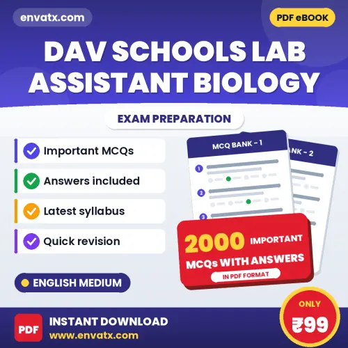 DAV Schools Lab Assistant Biology Exam 2026 – 2000 Most Important MCQ Practice Questions | English Medium PDF