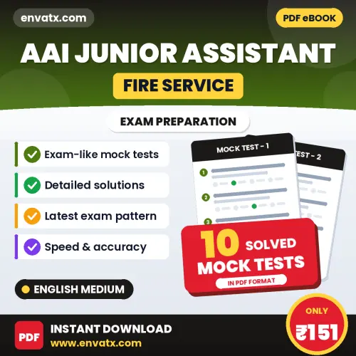 Latest Pattern AAI Junior Assistant (Fire Service) Mock Test eBook in English – 10 Solved Mock Tests for Self-Assessment