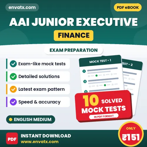 Latest Pattern AAI Junior Executive (Finance) Mock Test eBook in English – 10 Solved Mock Tests for Self-Assessment