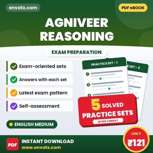 5 Practice Sets for Agniveer Reasoning Exam in English | Solved Practice eBook – Instant PDF Download