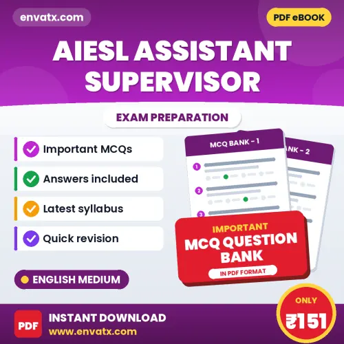 Best MCQ eBook for AIESL Assistant Supervisor Exam in English | Selected Questions with Answer Key