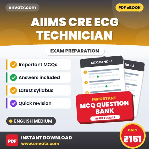 AIIMS CRE ECG Technician Important MCQs with Answers (English) – Digital Question Bank for Exam Preparation