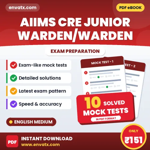 Practice for AIIMS CRE Junior Warden/Warden Exam at Home – 10 Mock Tests PDF in English with Answers