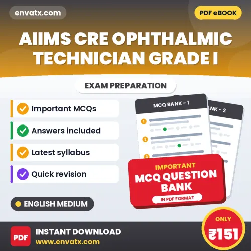 Download AIIMS CRE Ophthalmic Technician Grade I Exam MCQ PDF in English – Important Objective Questions with Answers