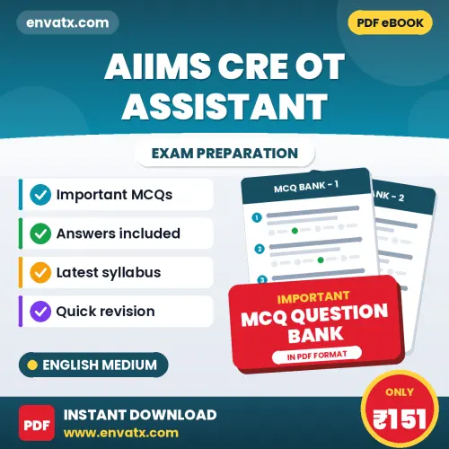 AIIMS CRE OT Assistant Solved MCQ Book PDF in English – Exam-Oriented Objective Questions for Quick Revision