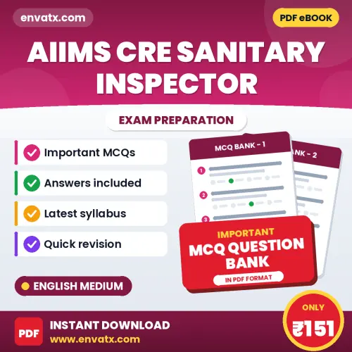 Download AIIMS CRE Sanitary Inspector Exam MCQ PDF in English – Important Objective Questions with Answers