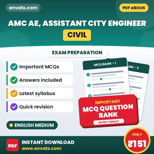 Prepare for AMC AE, Assistant City Engineer (Civil) Exam with Multiple Choice Questions & Answers PDF in English