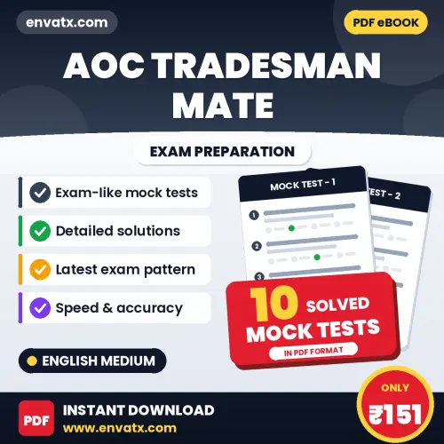 Download 10 AOC Tradesman Mate Mock Tests PDF (English) Based on the Latest Exam Pattern
