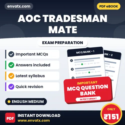 AOC Tradesman Mate Exam Objective Question Bank (English): Solved MCQs Based on the Latest Syllabus