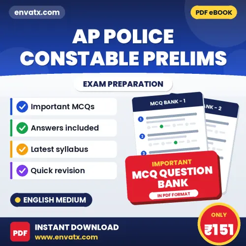 Best MCQ eBook for AP Police Constable Prelims Exam in English | Selected Questions with Answer Key