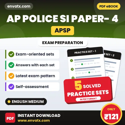 AP Police SI Paper- 4 (APSP) Practice Set PDF in English – 5 Full-Length Practice Sets with Answer Key