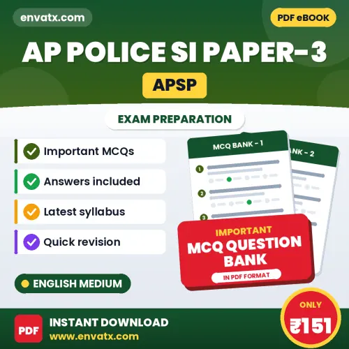 Download AP Police SI Paper-3 (APSP) Exam MCQ PDF in English – Important Objective Questions with Answers