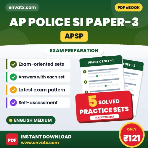 AP Police SI Paper-3 (APSP) Practice Set PDF in English – 5 Full-Length Practice Sets with Answer Key