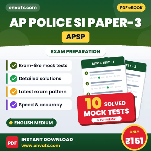 AP Police SI Paper-3 (APSP) Mock Test PDF in English – 10 Full-Length Mock Tests with Answer Key