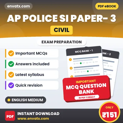 AP Police SI Paper- 3 (Civil) Important MCQs with Answers (English) – Digital Question Bank for Exam Preparation