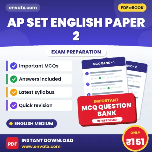 Best MCQ eBook for AP SET English Paper 2 Exam in English | Selected Questions with Answer Key