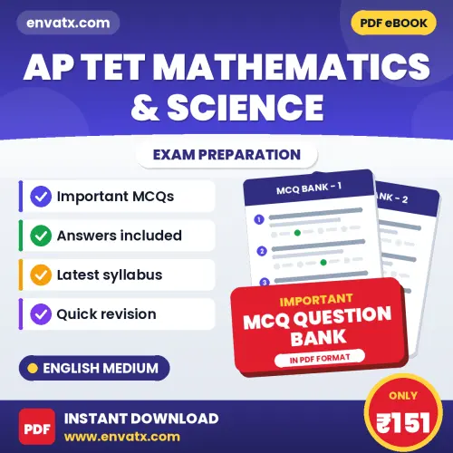 AP TET Mathematics & Science Solved MCQ Book PDF in English – Exam-Oriented Objective Questions for Quick Revision