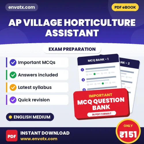 Best MCQ eBook for AP VILLAGE HORTICULTURE ASSISTANT Exam in English | Selected Questions with Answer Key