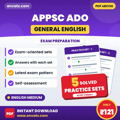 Practice for APPSC ADO (General English) Exam at Home – 5 Practice Sets PDF in English with Answers