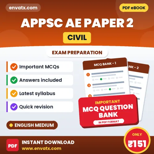 APPSC AE Paper 2 (Civil) Solved MCQ Book PDF in English – Exam-Oriented Objective Questions for Quick Revision