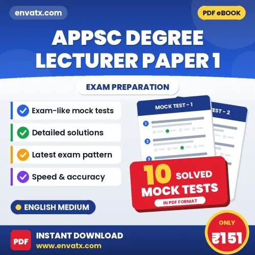 Boost Your APPSC Degree Lecturer Paper 1 Exam Score with 10 Solved Mock Tests in English – PDF eBook