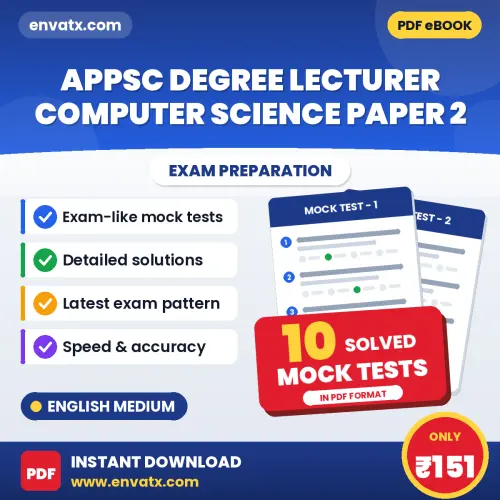 Download 10 APPSC Degree Lecturer Computer Science Paper 2 Mock Tests PDF (English) Based on the Latest Exam Pattern
