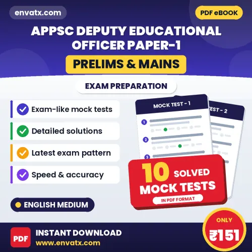 APPSC Deputy Educational Officer (Prelims & Mains) Paper-1 Mock Test PDF in English – 10 Full-Length Mock Tests with Answer Key