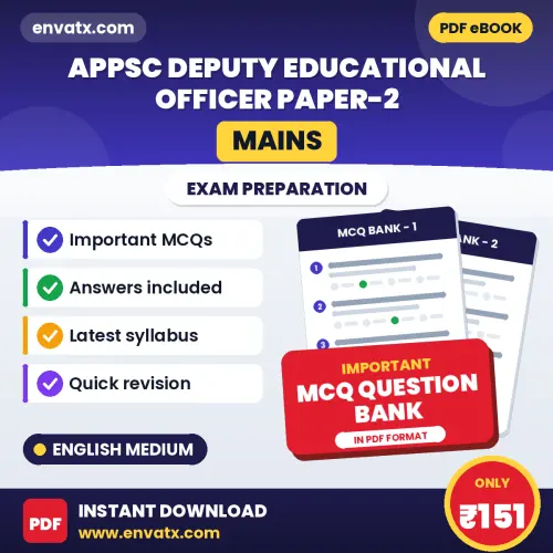 Best MCQ eBook for APPSC Deputy Educational Officer (Mains) Paper-2 Exam in English | Selected Questions with Answer Key