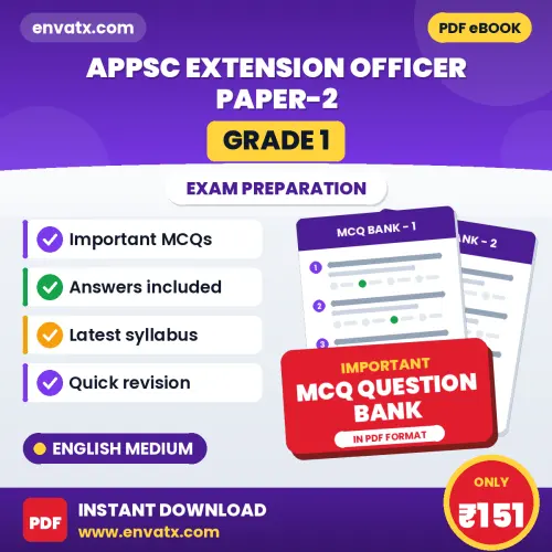 Download APPSC Extension Officer (Grade 1) Paper-2 Exam MCQ PDF in English – Important Objective Questions with Answers
