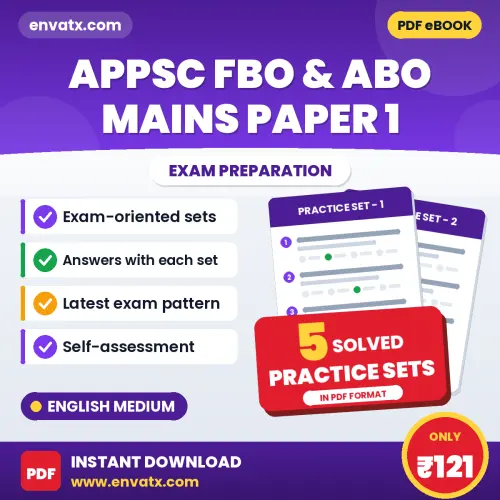 APPSC FBO & ABO Mains Paper 1 Exam Practice Set Series (English): 5 Exam-Like Practice Sets with Answers