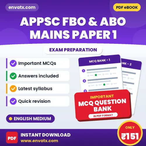 Crack APPSC FBO & ABO Mains Paper 1 Exam with This MCQ Practice Book PDF in English – Instant Download